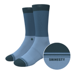 The Atlantic | Blue Color Block Heel Hammock™ Crew Socks - Shinesty