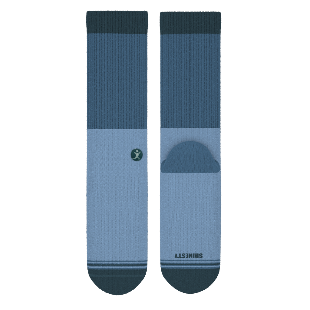 The Atlantic | Blue Color Block Heel Hammock™ Crew Socks - Shinesty