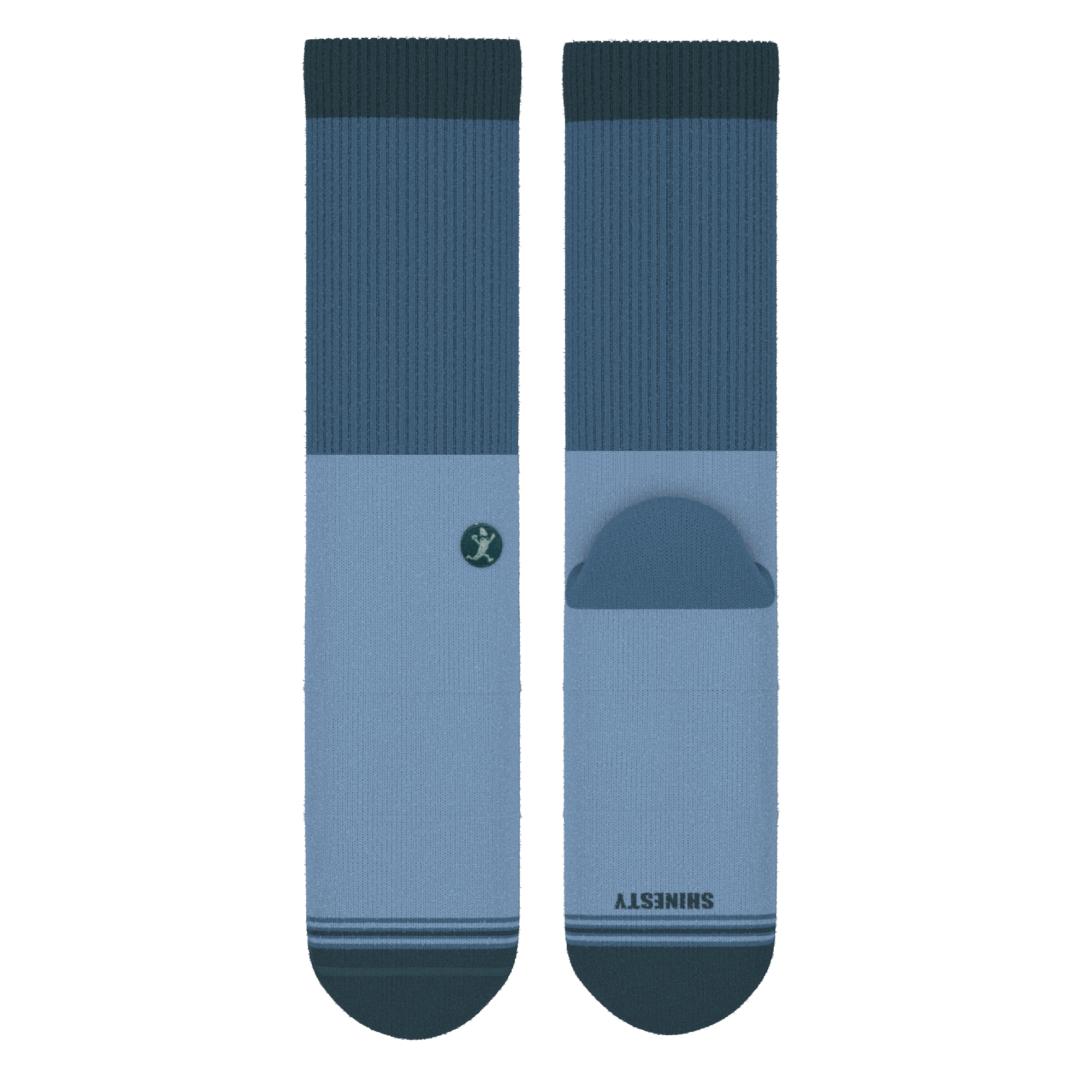 The Atlantic | Blue Color Block Heel Hammock™ Crew Socks - Shinesty