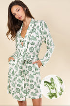 The Western Wonderland | Western Toile Short Modal Robe - Shinesty