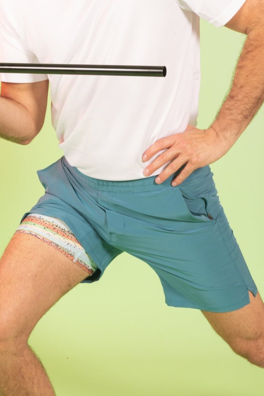 The Ace Angler | Teal and Bass Ball Hammock® 5 Inch Athletic Shorts - Shinesty