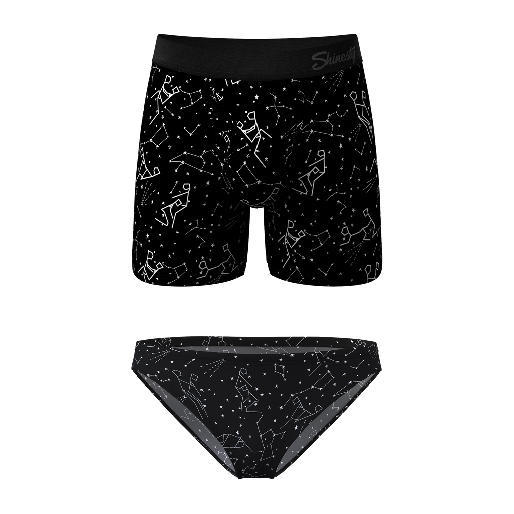 The Big Bang | Constellation Ball Hammock® Boxer With Fly and Bikini Matching Underwear Pack - Shinesty