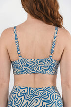 The Rio Grande | Abstract Navy Line Boob Hammock™ Plunge Bralette - Shinesty