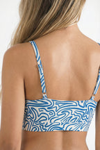The Rio Grande | Abstract Navy Line Boob Hammock™ Scoop Bralette - Shinesty