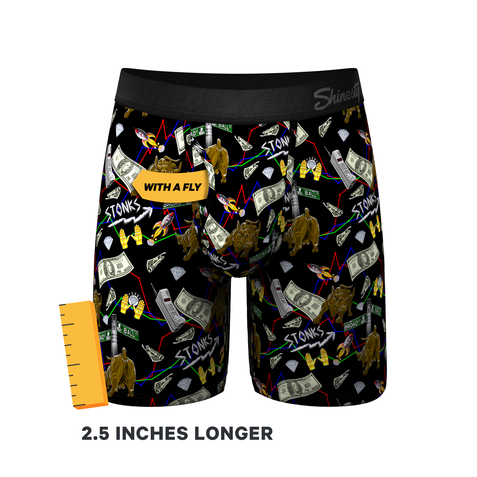 The Ball Street Bets | Wall Street Ball Hammock® Boxer - Long Leg - Shinesty