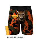 The Bambi Bunchers | Orange Camo Deer Ball Hammock® Boxer - Long Leg - Shinesty
