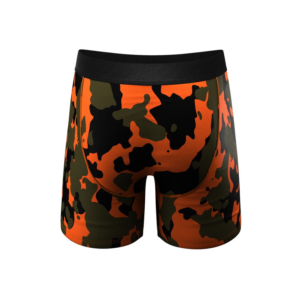 The Bambi Bunchers | Orange Camo Deer Ball Hammock® Pouch Underwear - Shinesty
