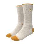 The Banana Jam | Tan and Mustard Heel Hammock™ Crew Socks - Shinesty