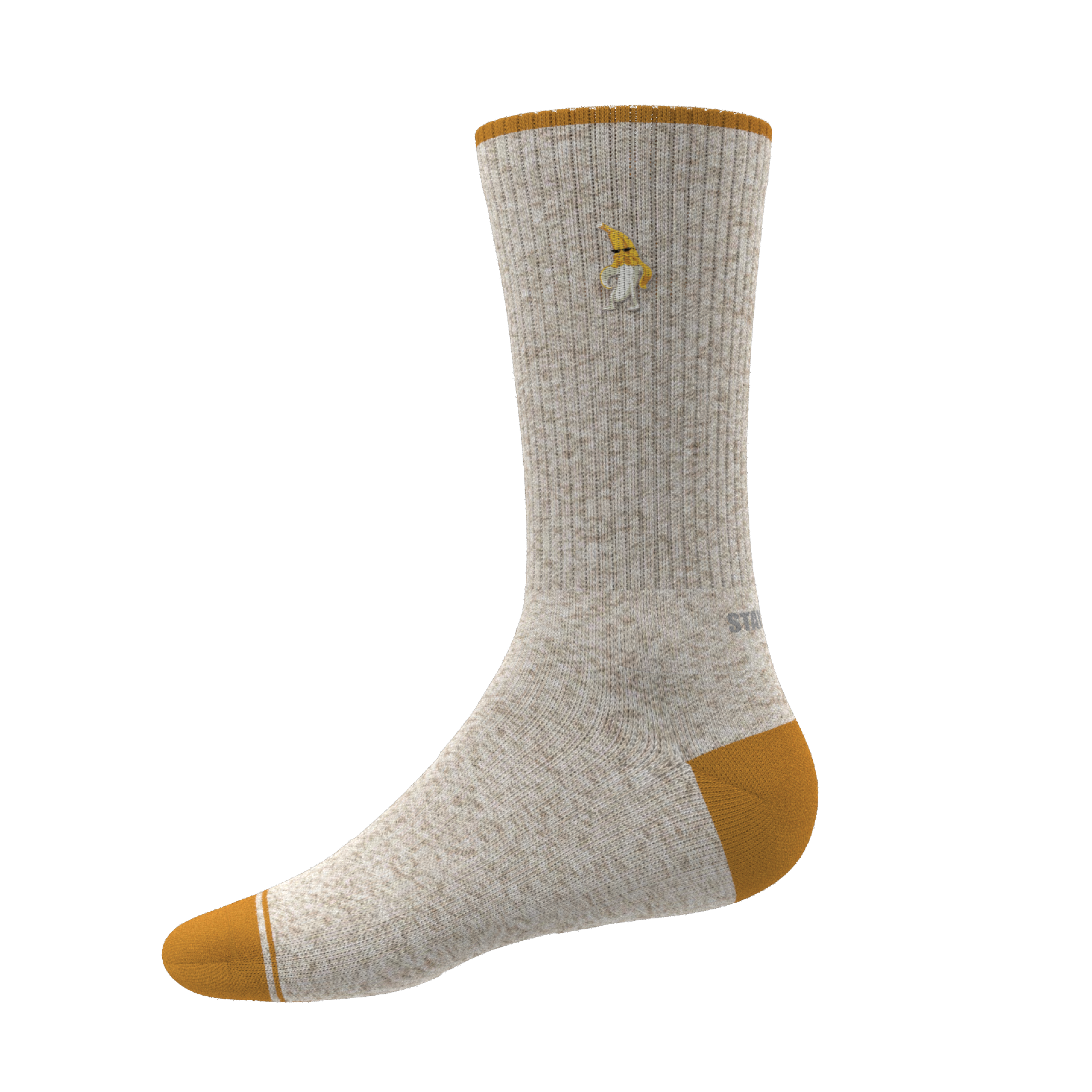 The Banana Jam | Tan and Mustard Heel Hammock™ Crew Socks - Shinesty