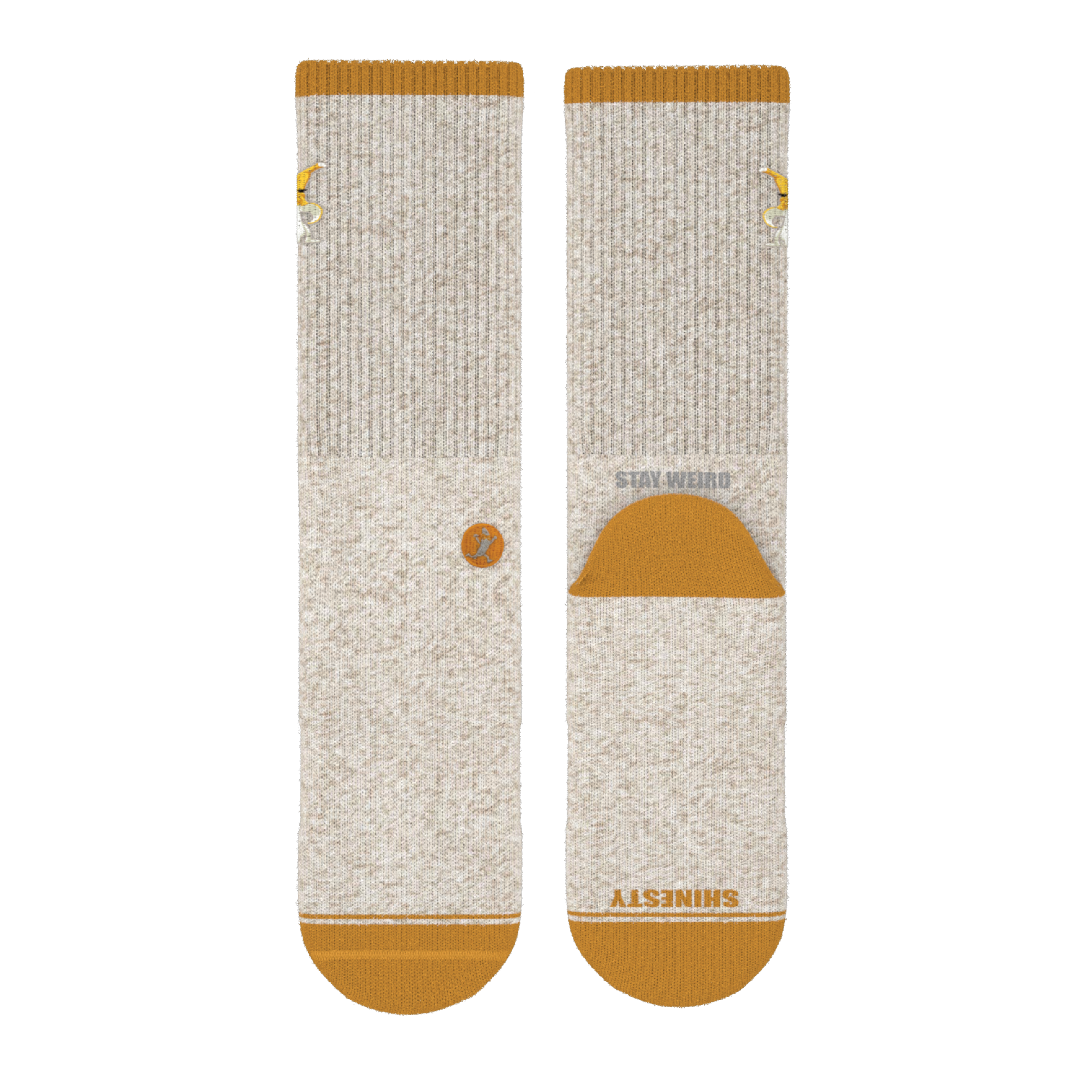 The Banana Jam | Tan and Mustard Heel Hammock™ Crew Socks - Shinesty