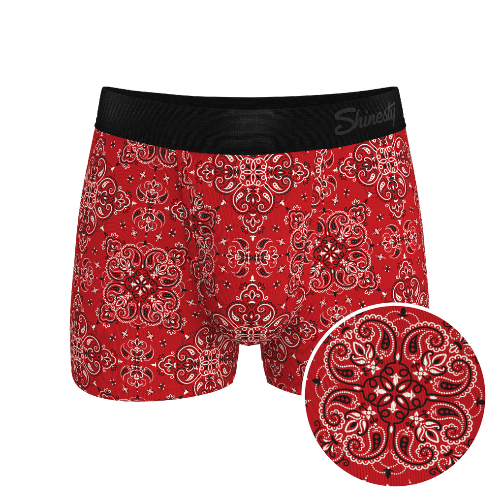 The Bandana Split | Red Bandana Ball Hammock® Pouch Trunks Underwear - Shinesty