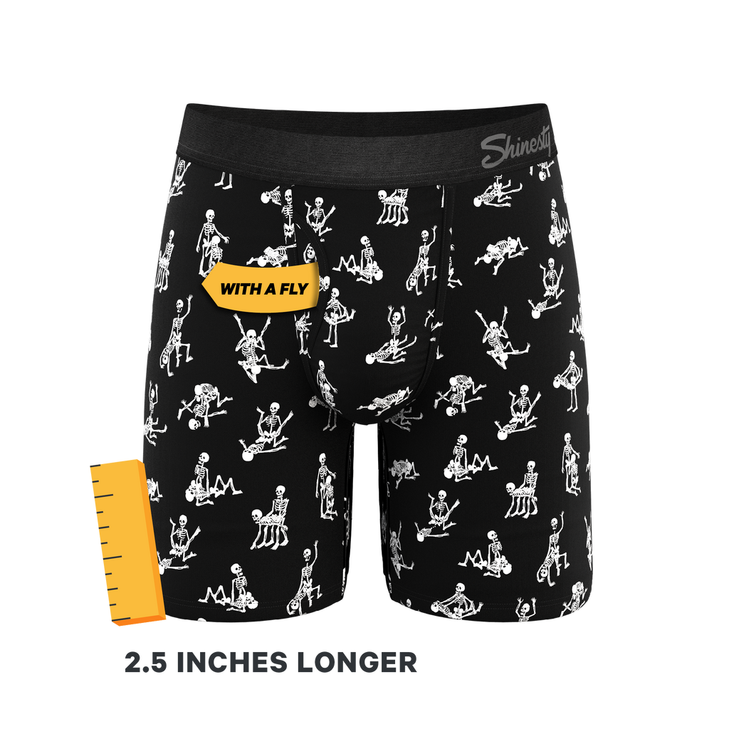 The Bare Back Bones | Glow in the Dark Skeletons Ball Hammock® Boxer - Long Leg - Shinesty