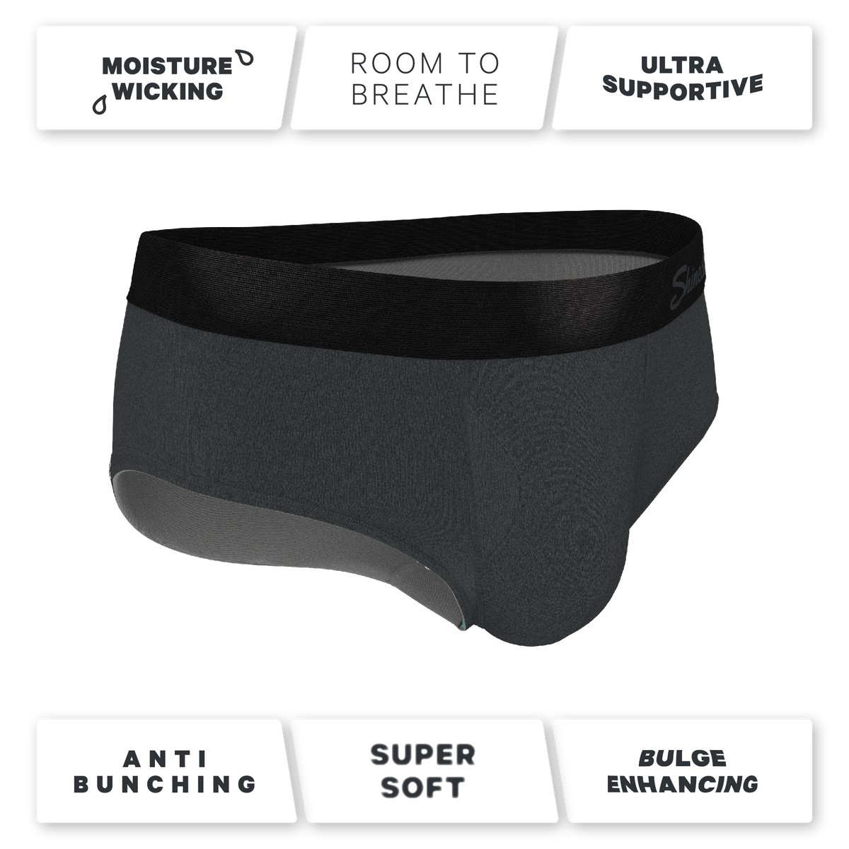 The Basalt | Heather Charcoal Ball Hammock® Pouch Underwear Briefs - Shinesty