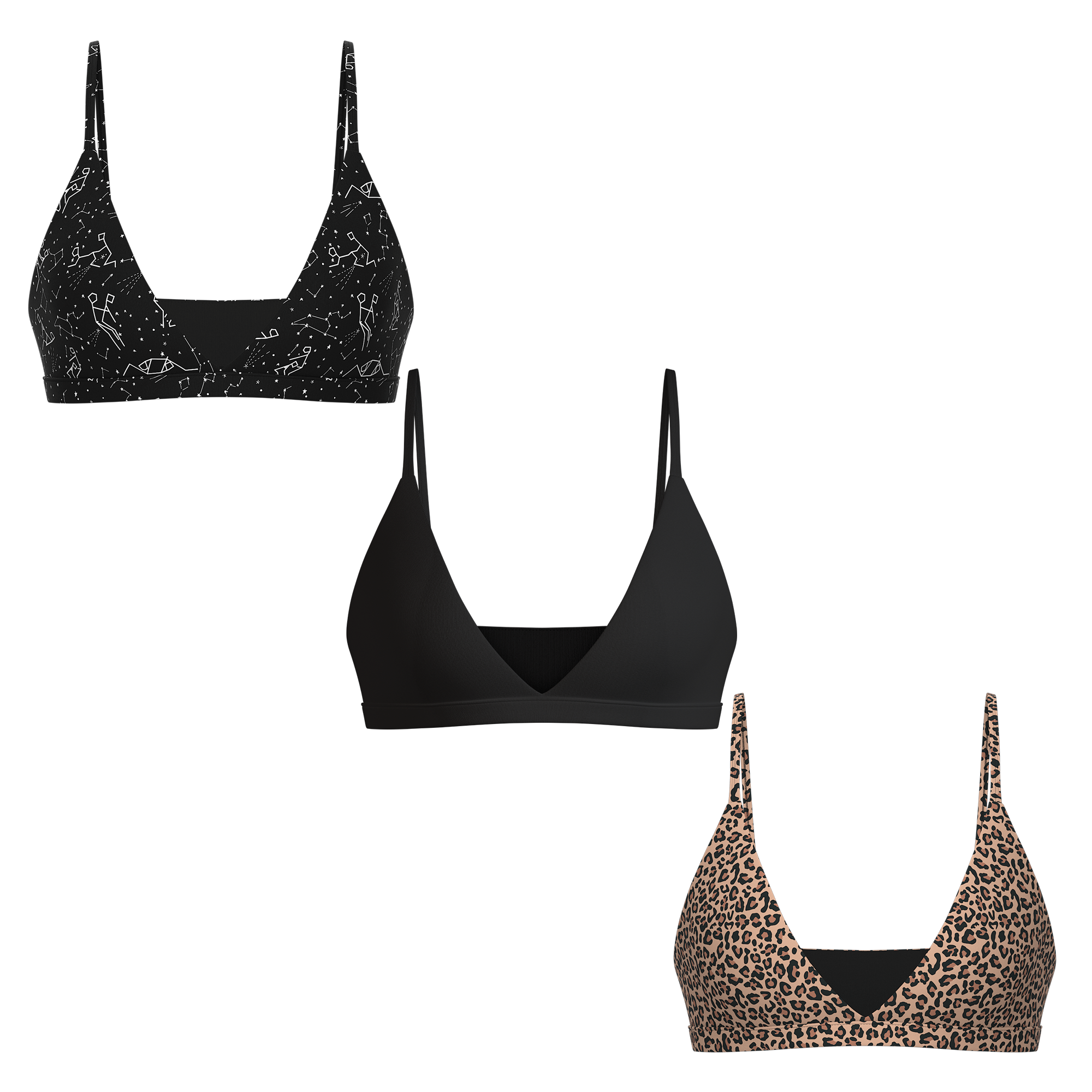 The Basics | Boob Hammock™ Triangle Bralette 3 Pack - Shinesty