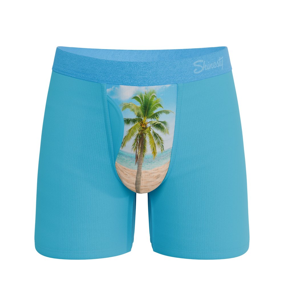 The Beach Please | Palm Tree Ball Hammock® Pouch Underwear With Fly - Shinesty