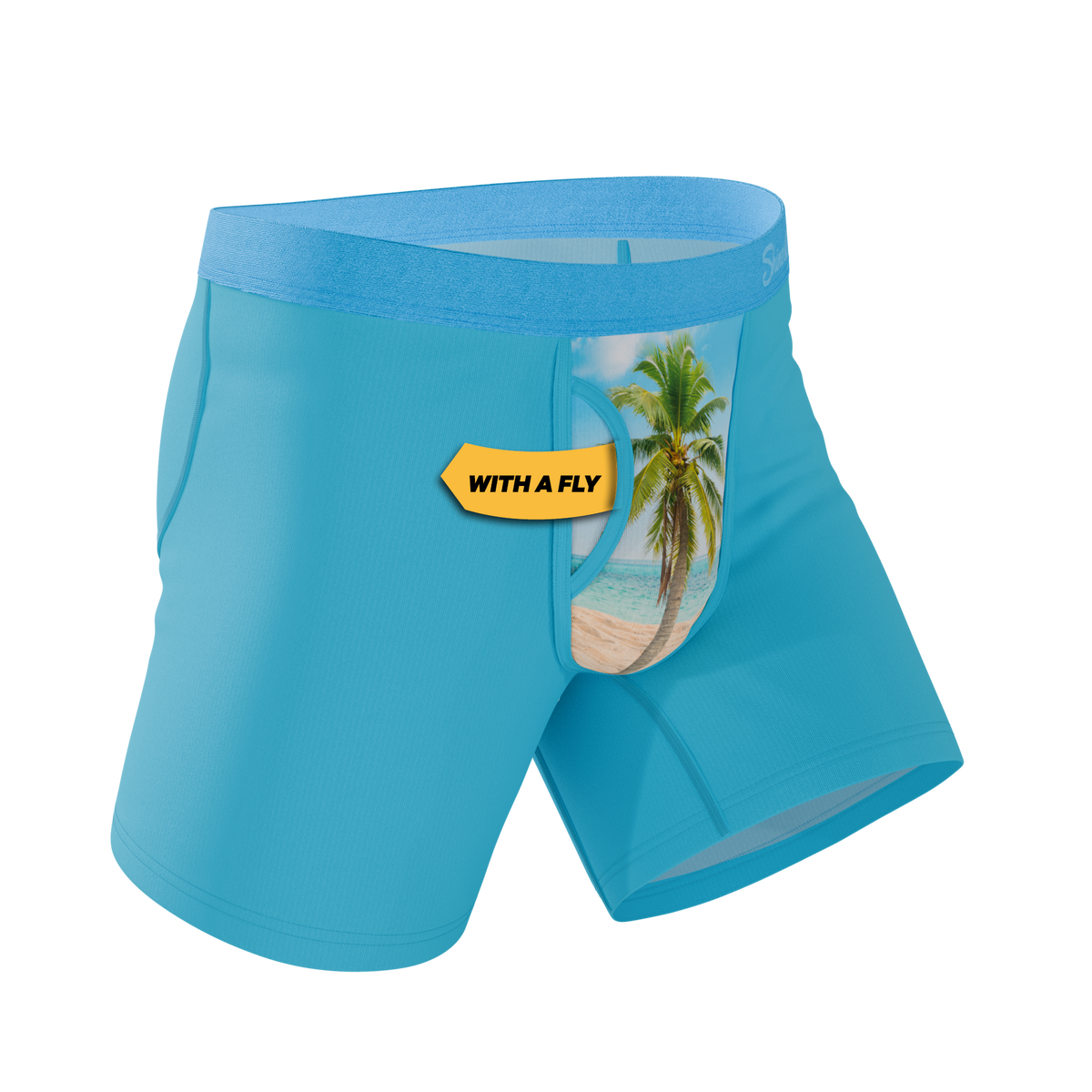 The Beach Please | Palm Tree Ball Hammock® Pouch Underwear With Fly - Shinesty
