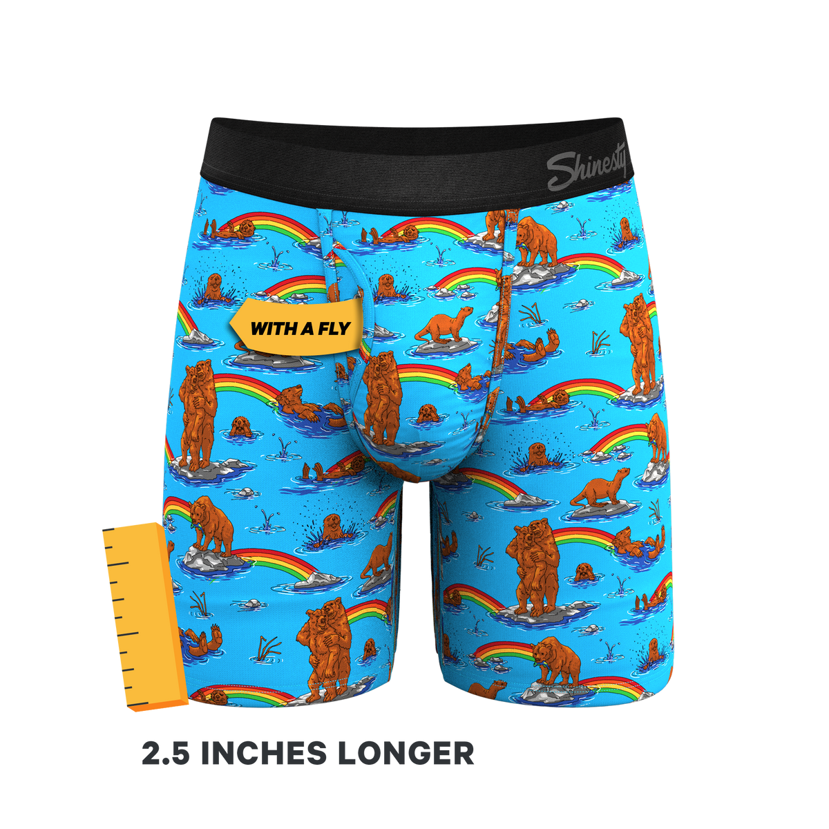 The Bear | Bear and Otter Rainbow Ball Hammock® Boxer - Long Leg - Shinesty