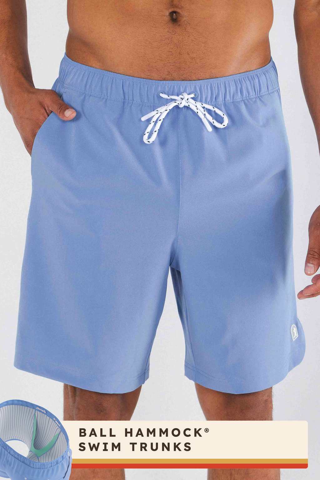 The Belly Flop | Blue and Green Ball Hammock® Pouch 8" Swim Trunks - Shinesty