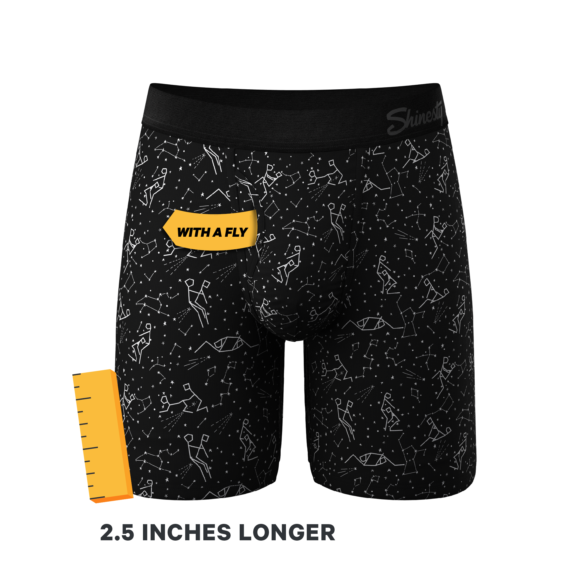 The Big Bang | Glow In The Dark Constellation Ball Hammock® Boxer - Long Leg - Shinesty