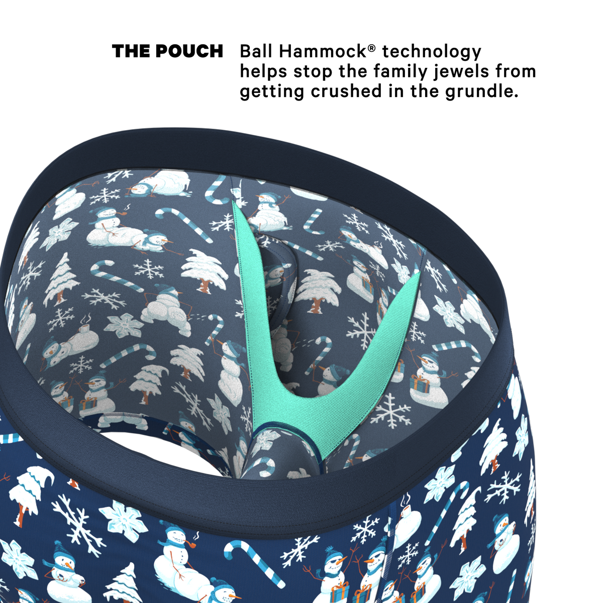 The Big Blizzard | Naughty Snowmen Ball Hammock® Pouch Underwear With Fly - Shinesty