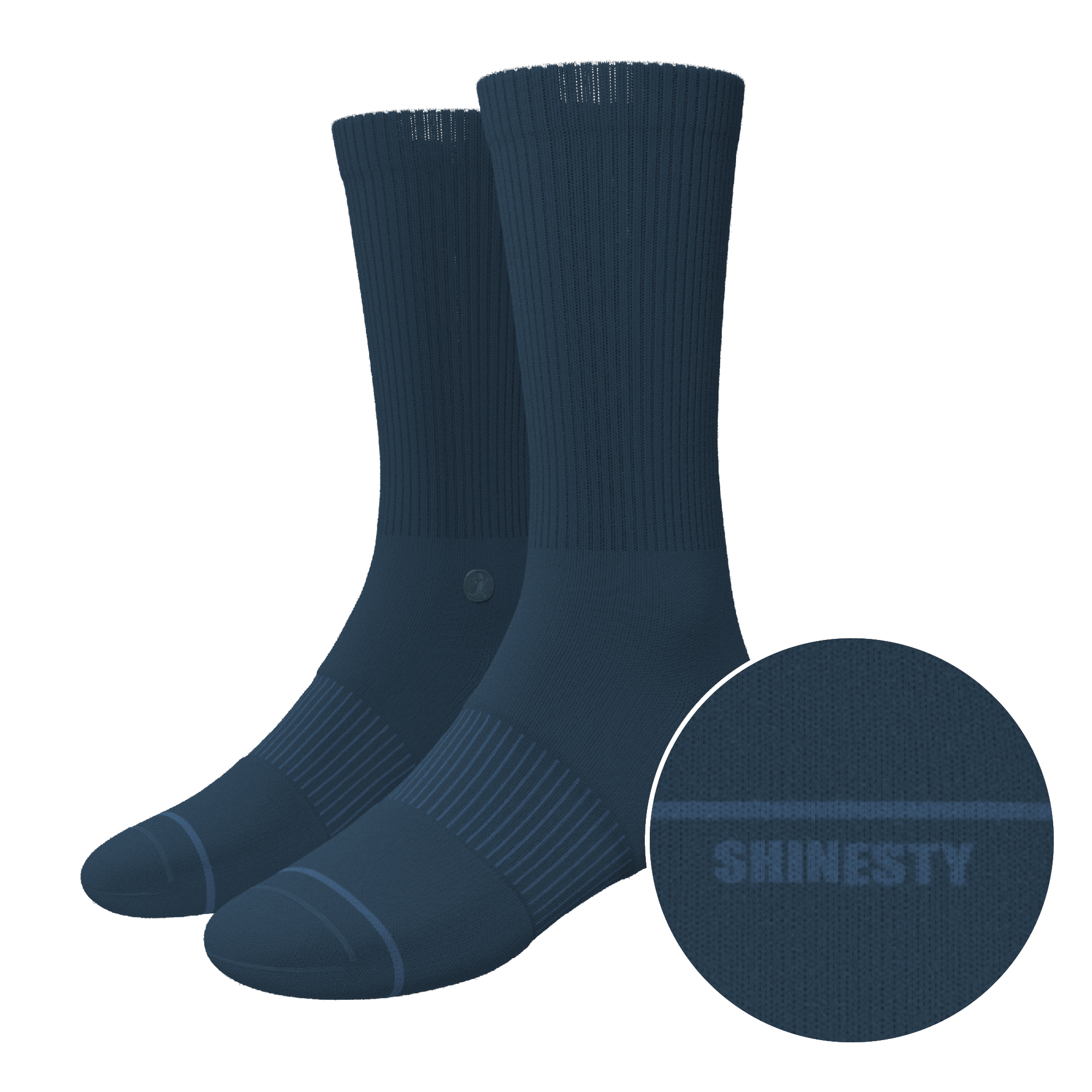 The Big Blue | Navy Heel Hammock™ Crew Socks - Shinesty