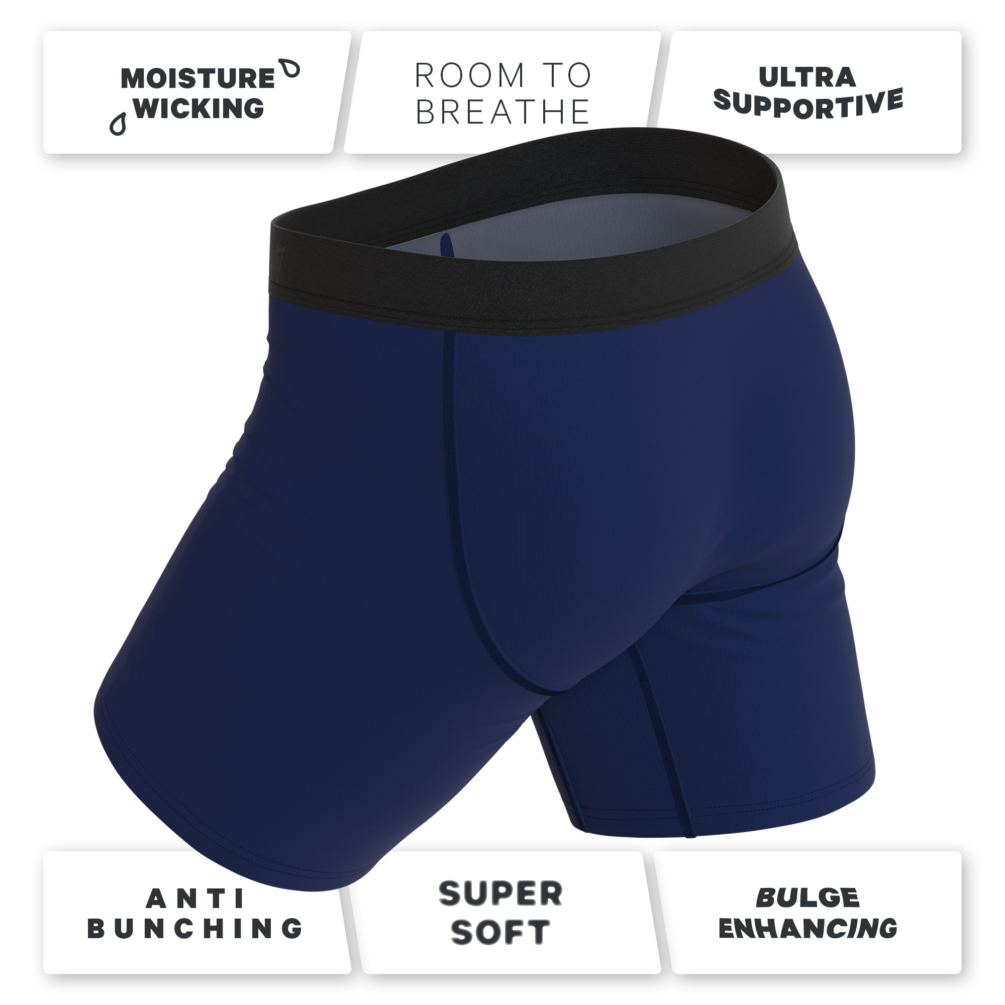 The Big Blue | Navy Ball Hammock® Boxer - Long Leg - Shinesty