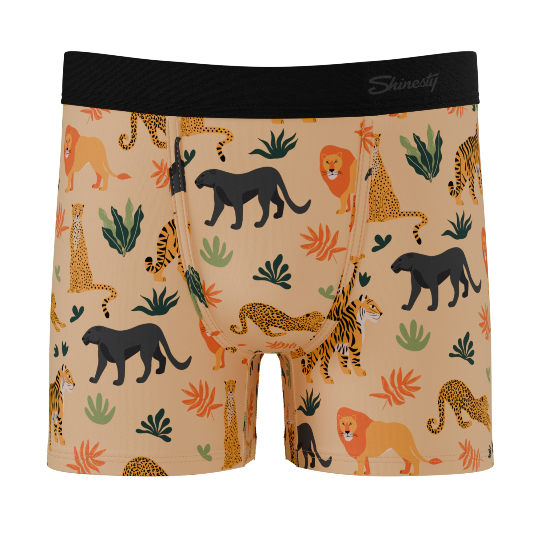 The Big Cat Conga | Safari Animals Youth Boxer Briefs - Shinesty