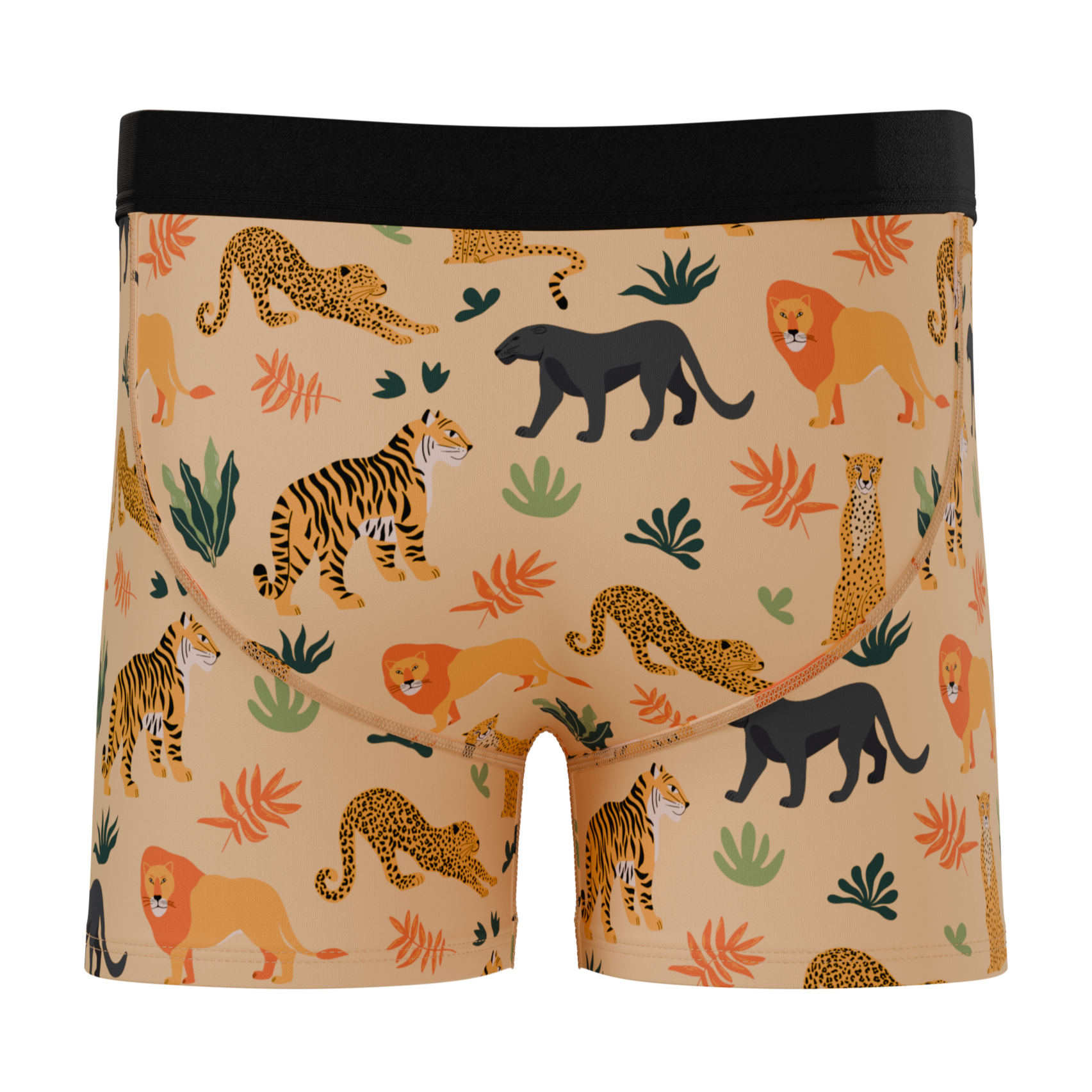 The Big Cat Conga | Safari Animals Youth Boxer Briefs - Shinesty