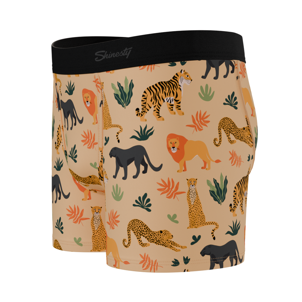 The Big Cat Conga | Safari Animals Youth Boxer Briefs - Shinesty