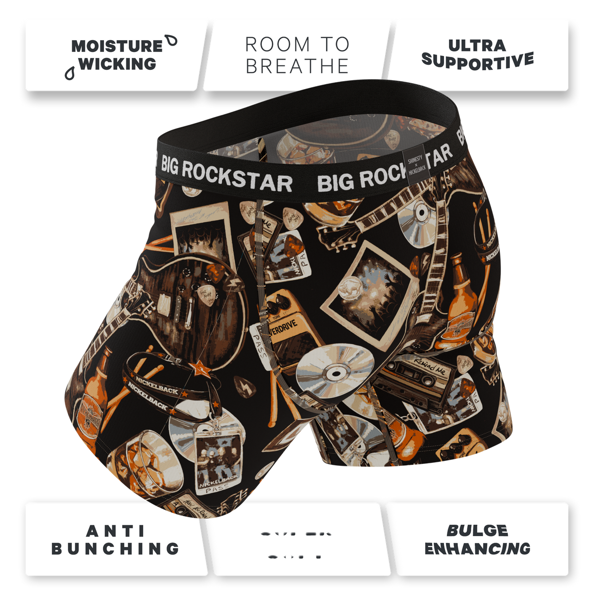 The Big Rock Star | Shinesty X Nickelback Guitar Ball Hammock® Pouch Underwear With Fly - Shinesty