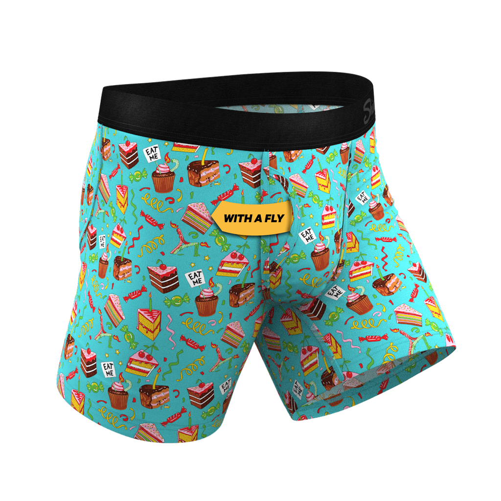The Birthday Blowout | Birthday Cake Ball Hammock® Pouch Underwear With Fly - Shinesty
