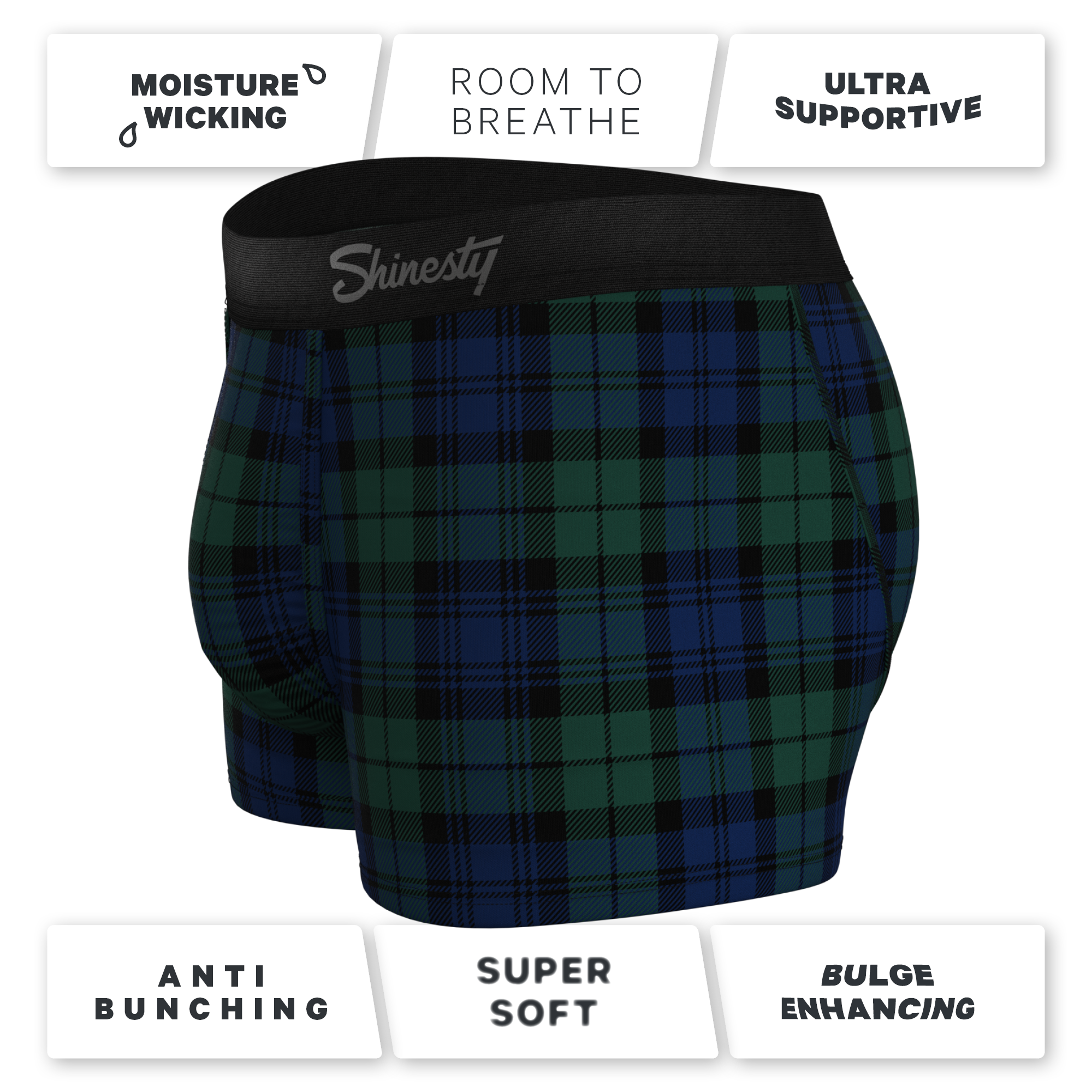 The Black Watch | Tartan Plaid Ball Hammock® Pouch Trunks Underwear - Shinesty
