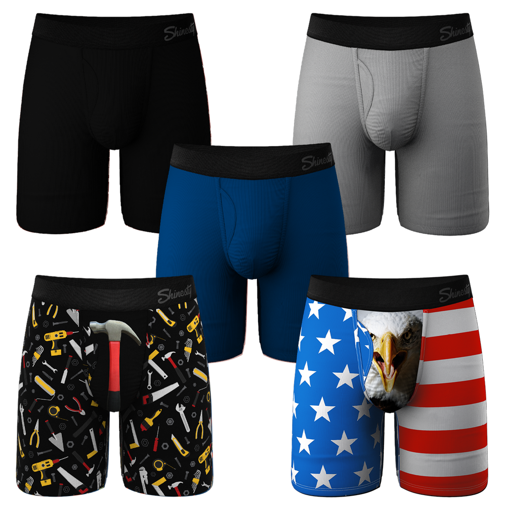 The Best Dad Pack | Long Leg Ball Hammock® Pouch Underwear With Fly 5 Pack - Shinesty