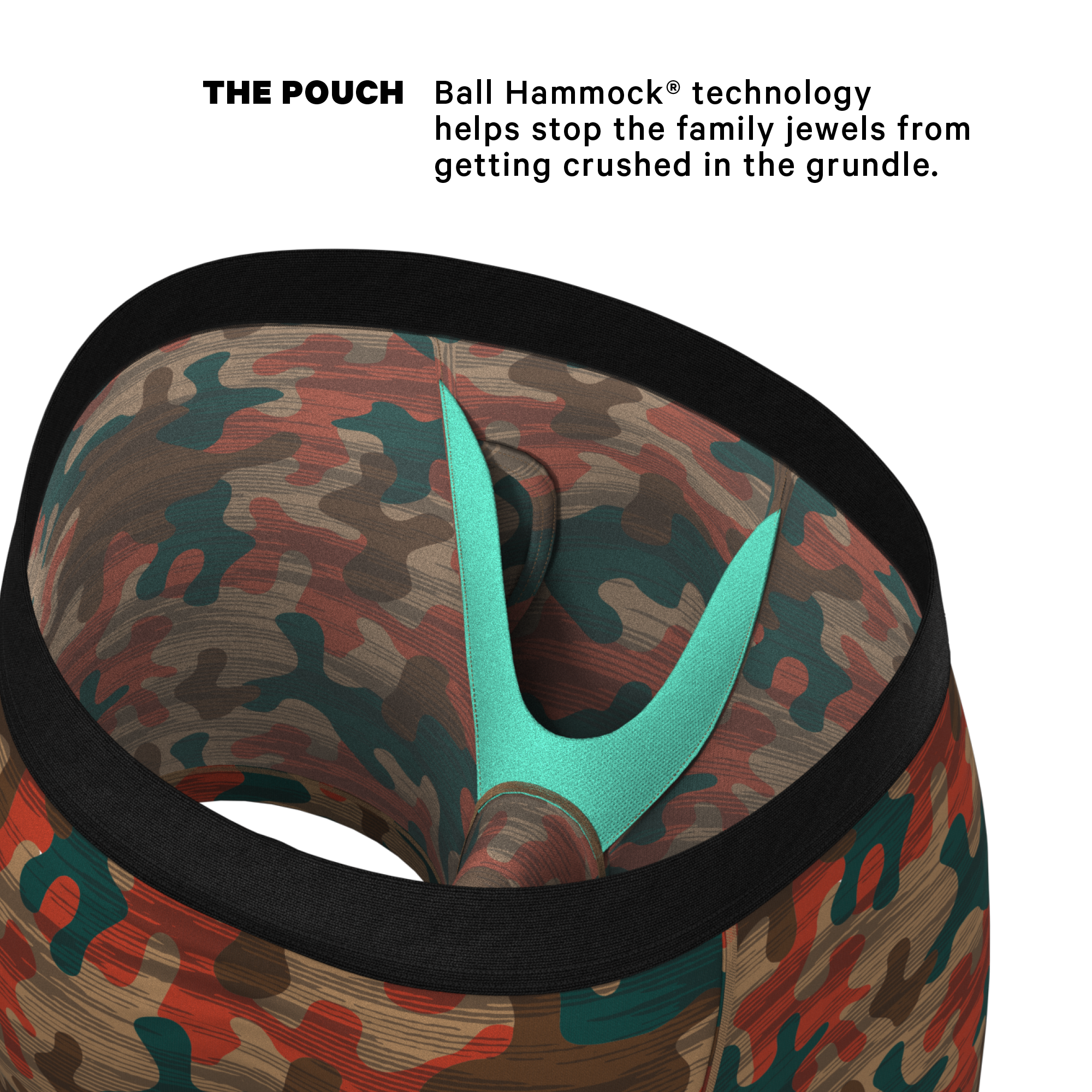 The Blend In | Earthy Camouflage Ball Hammock® Pouch Underwear With Fly - Shinesty