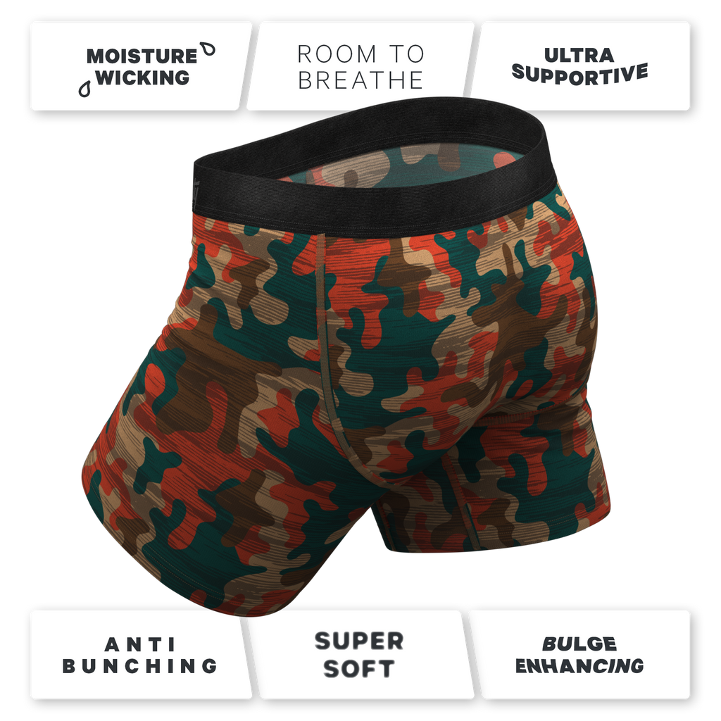 The Blend In | Earthy Camouflage Ball Hammock® Pouch Underwear With Fly - Shinesty