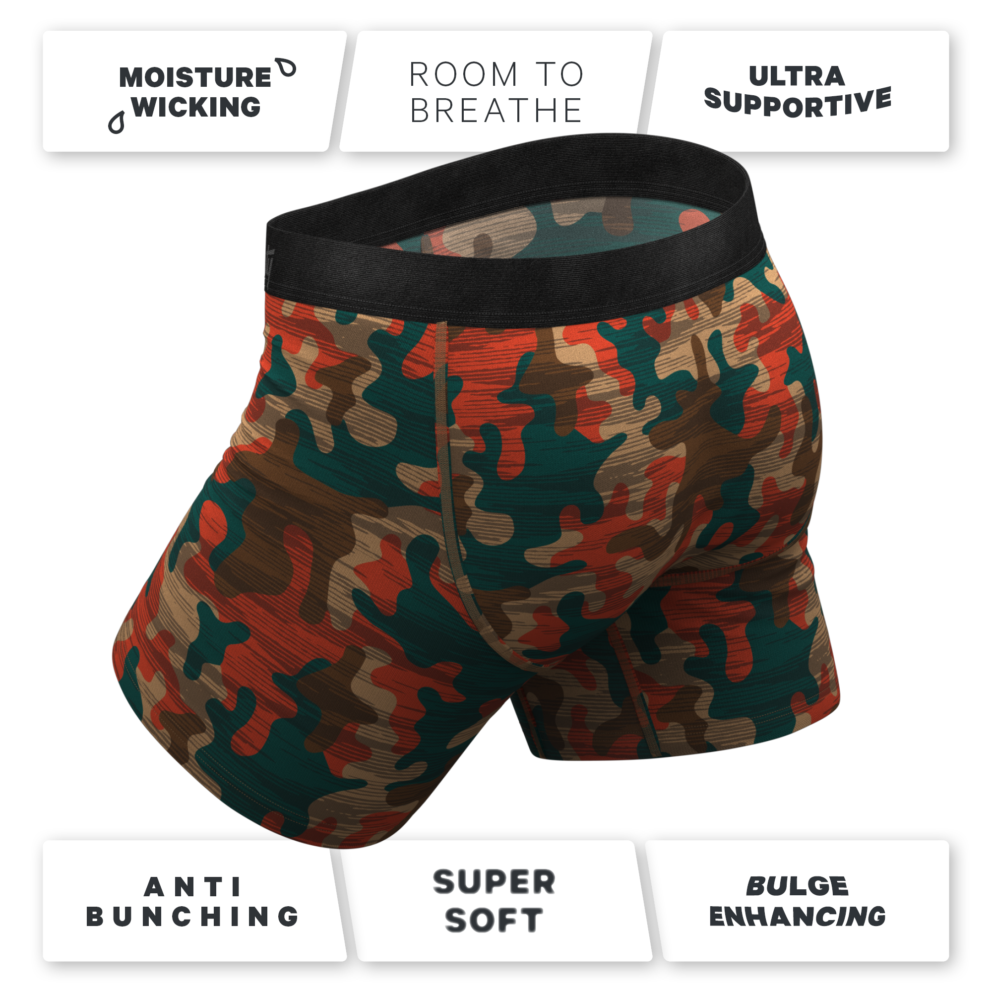The Blend In | Earthy Camouflage Ball Hammock® Pouch Underwear With Fly - Shinesty