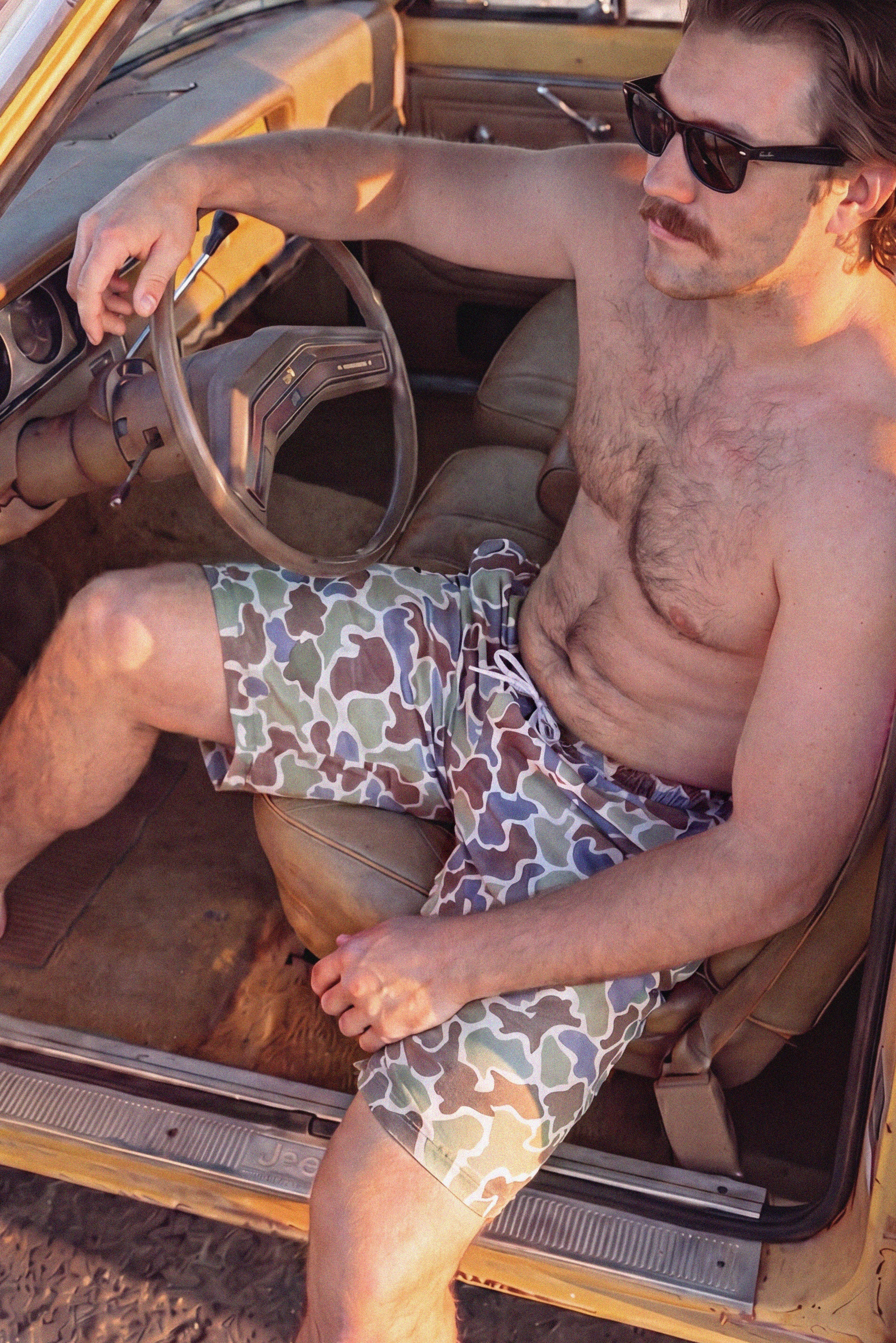 The Blender | Grey Duck Camo Ball Hammock® Pouch 8" Swim Trunks - Shinesty