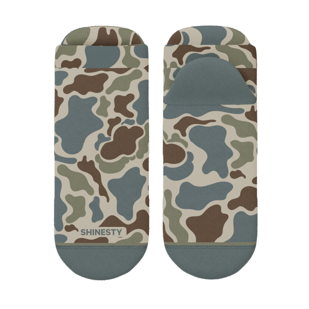 The Blender | Grey Duck Camo Heel Hammock™ Ankle Socks - Shinesty