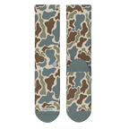 The Blender | Grey Duck Camo Heel Hammock™ Crew Socks - Shinesty