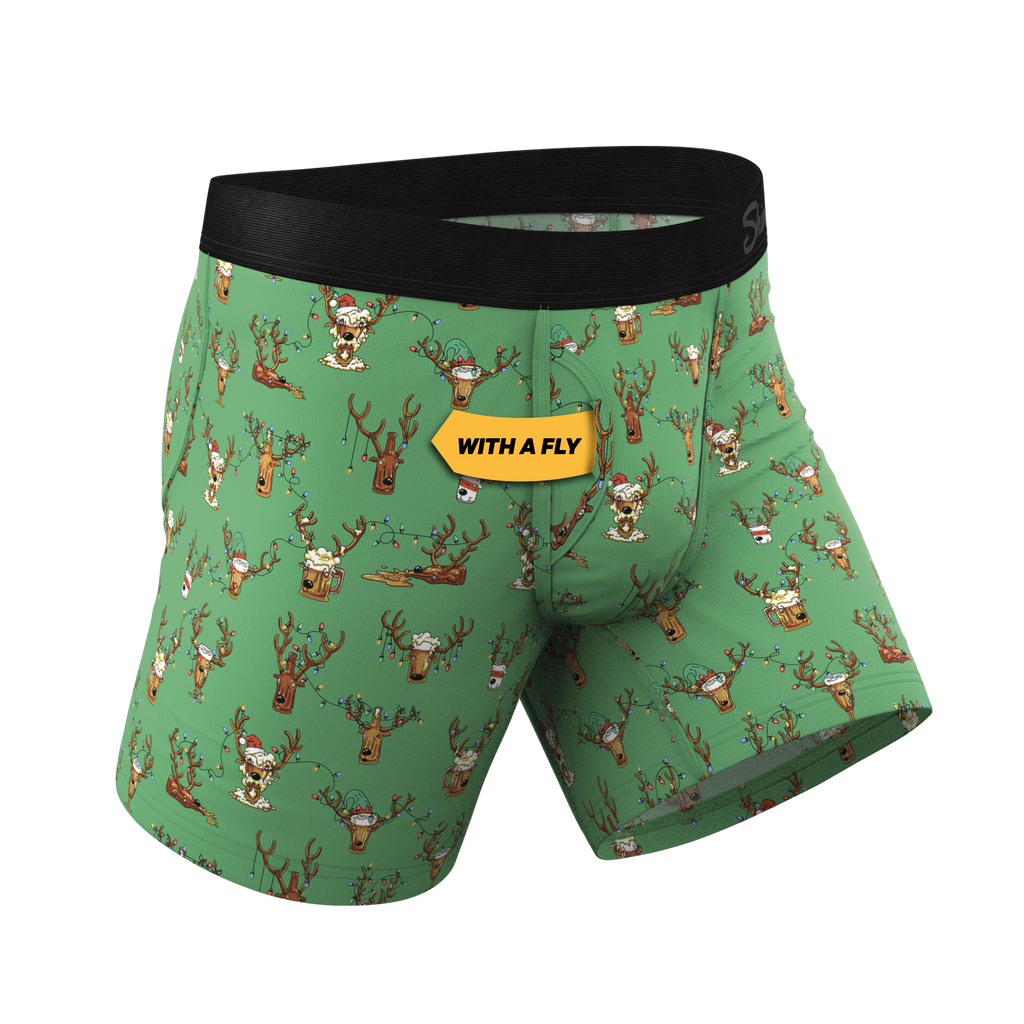 The Blitzened | Reindeer Beer Ball Hammock® Pouch Underwear With Fly - Shinesty