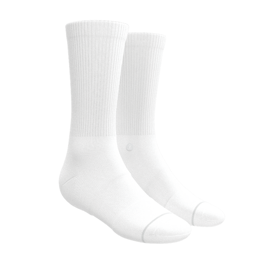 The Blizzard | Plain White Heel Hammock™ Crew Socks - Shinesty