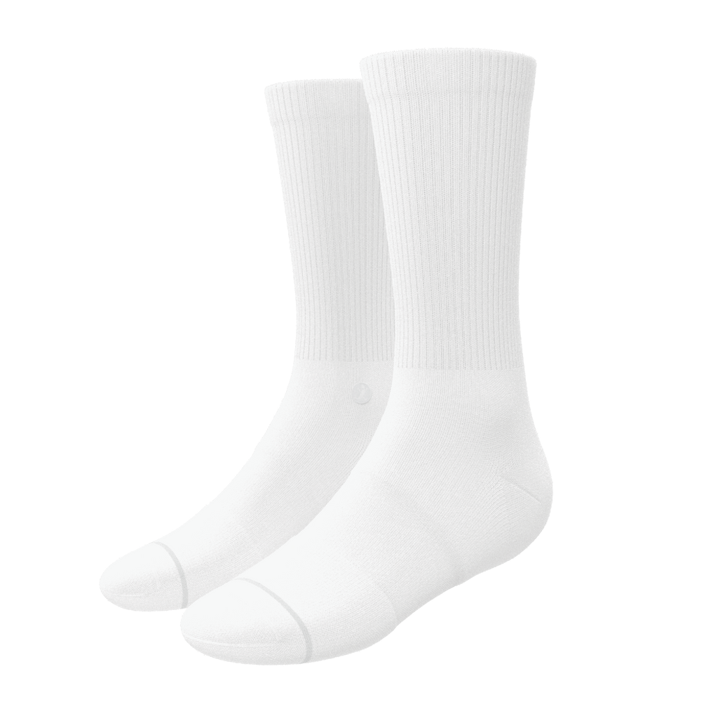 The Blizzard | Plain White Heel Hammock™ Crew Socks - Shinesty