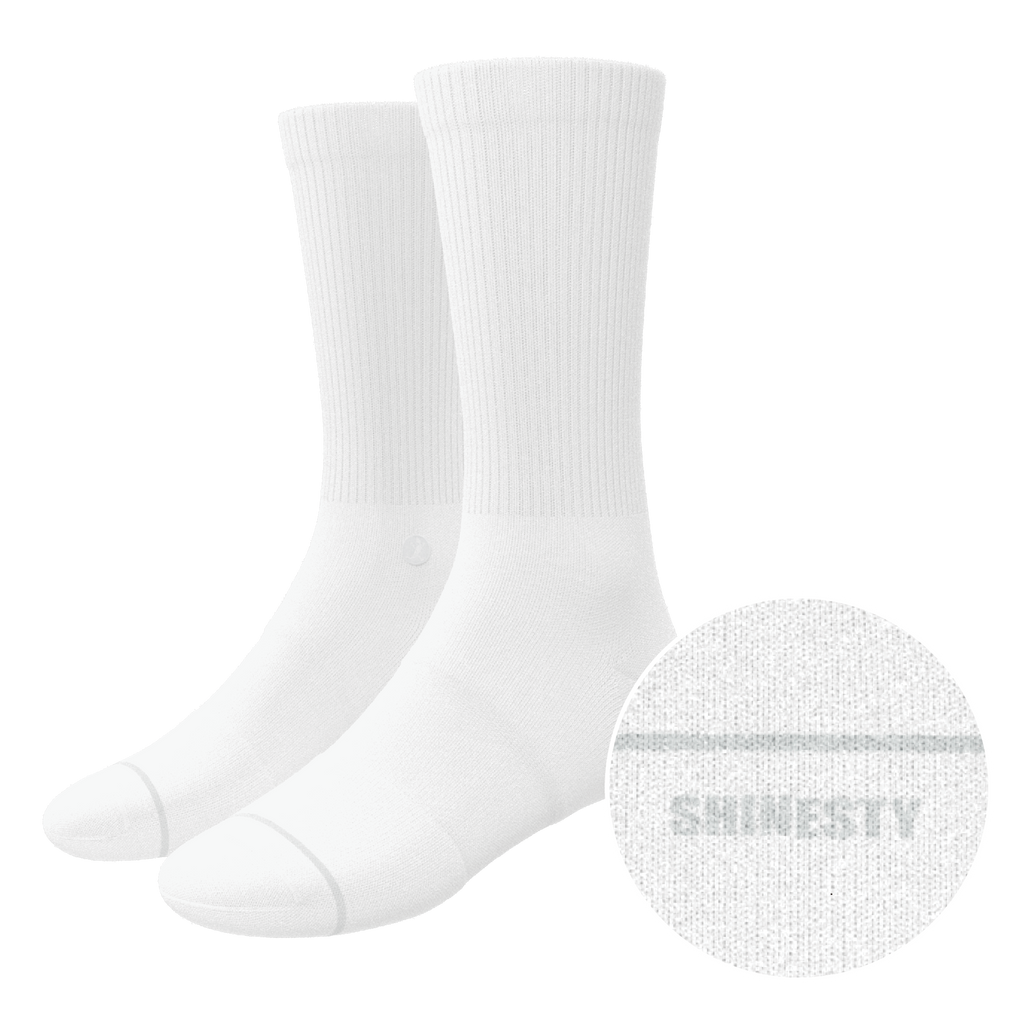 The Blizzard | Plain White Heel Hammock™ Crew Socks - Shinesty