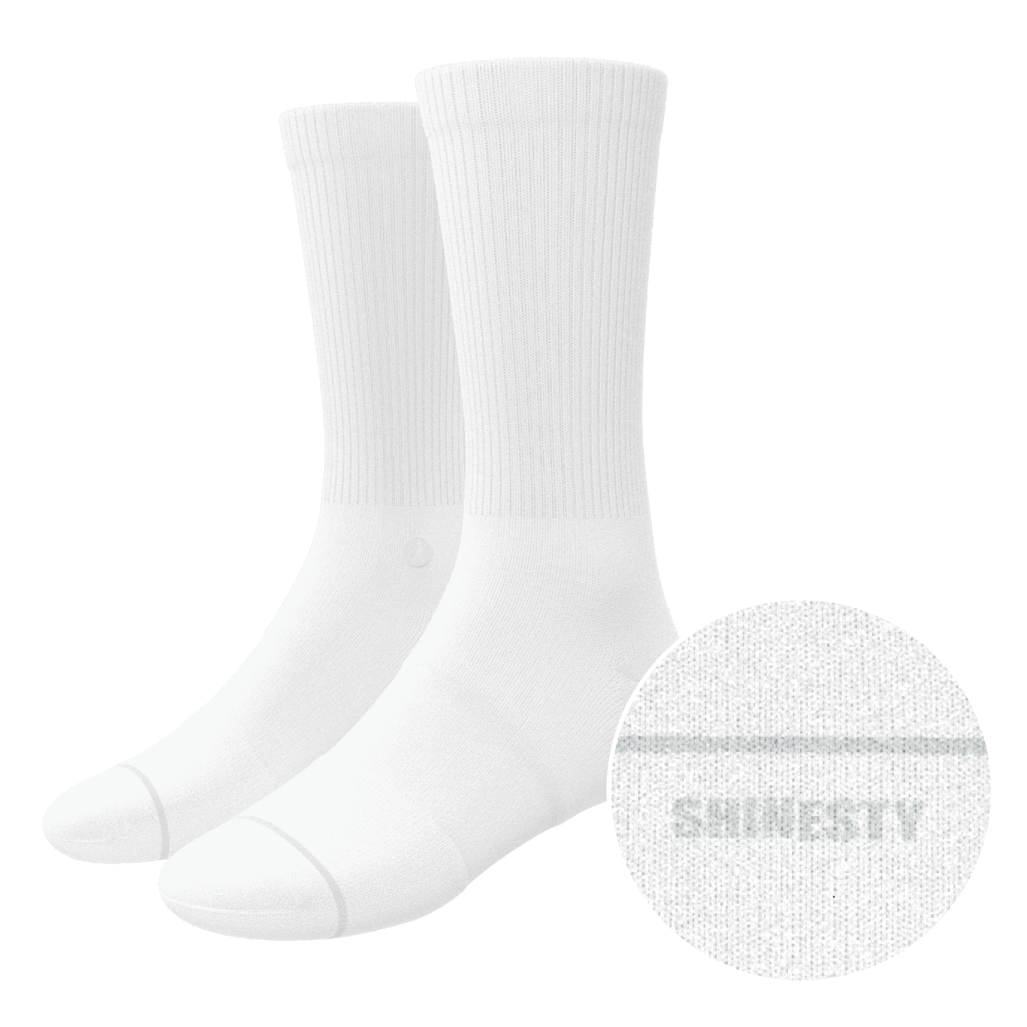 The Blizzard | Plain White Heel Hammock™ Crew Socks - Shinesty
