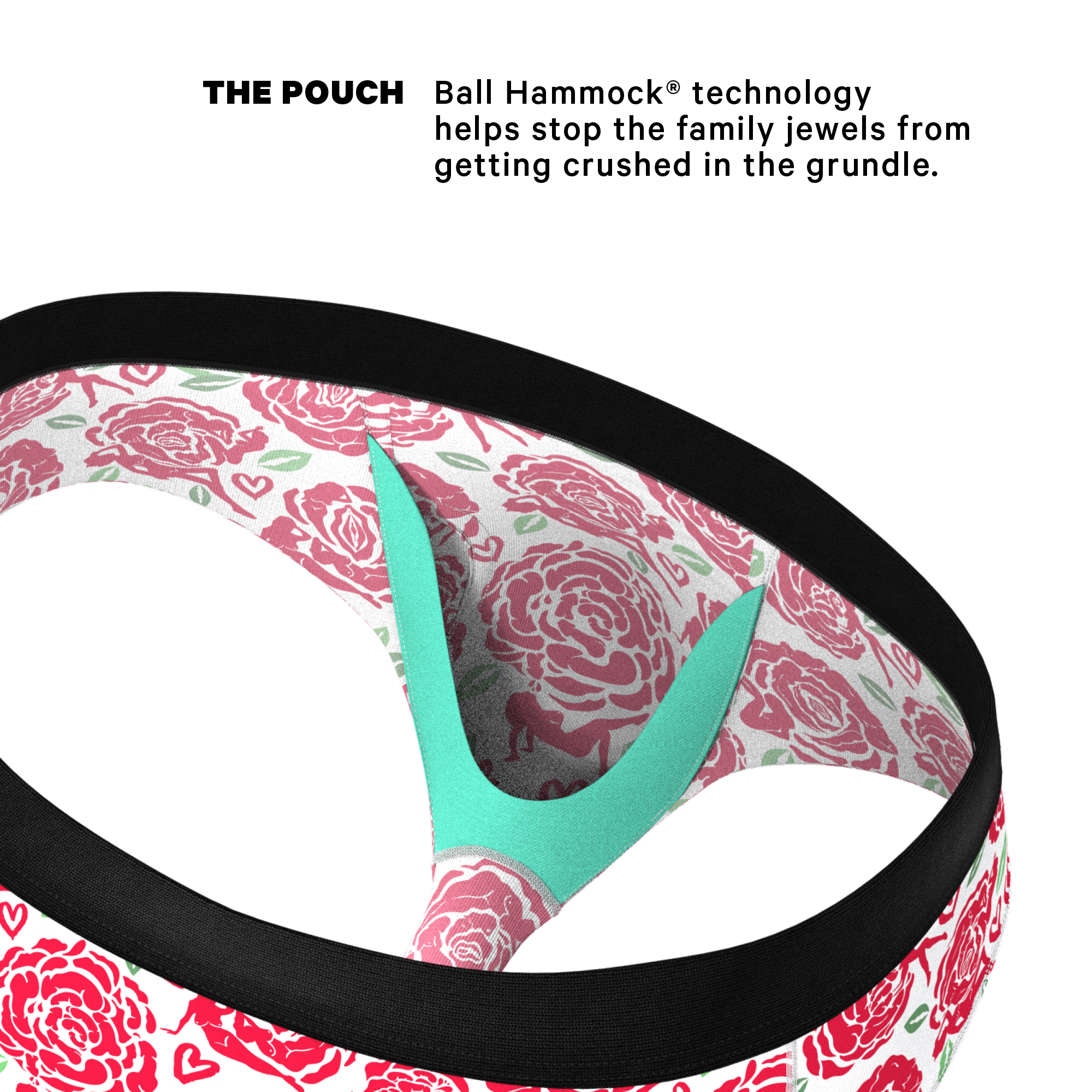The Bloom With A View | Naughty Roses Ball Hammock® Pouch Underwear Briefs - Shinesty