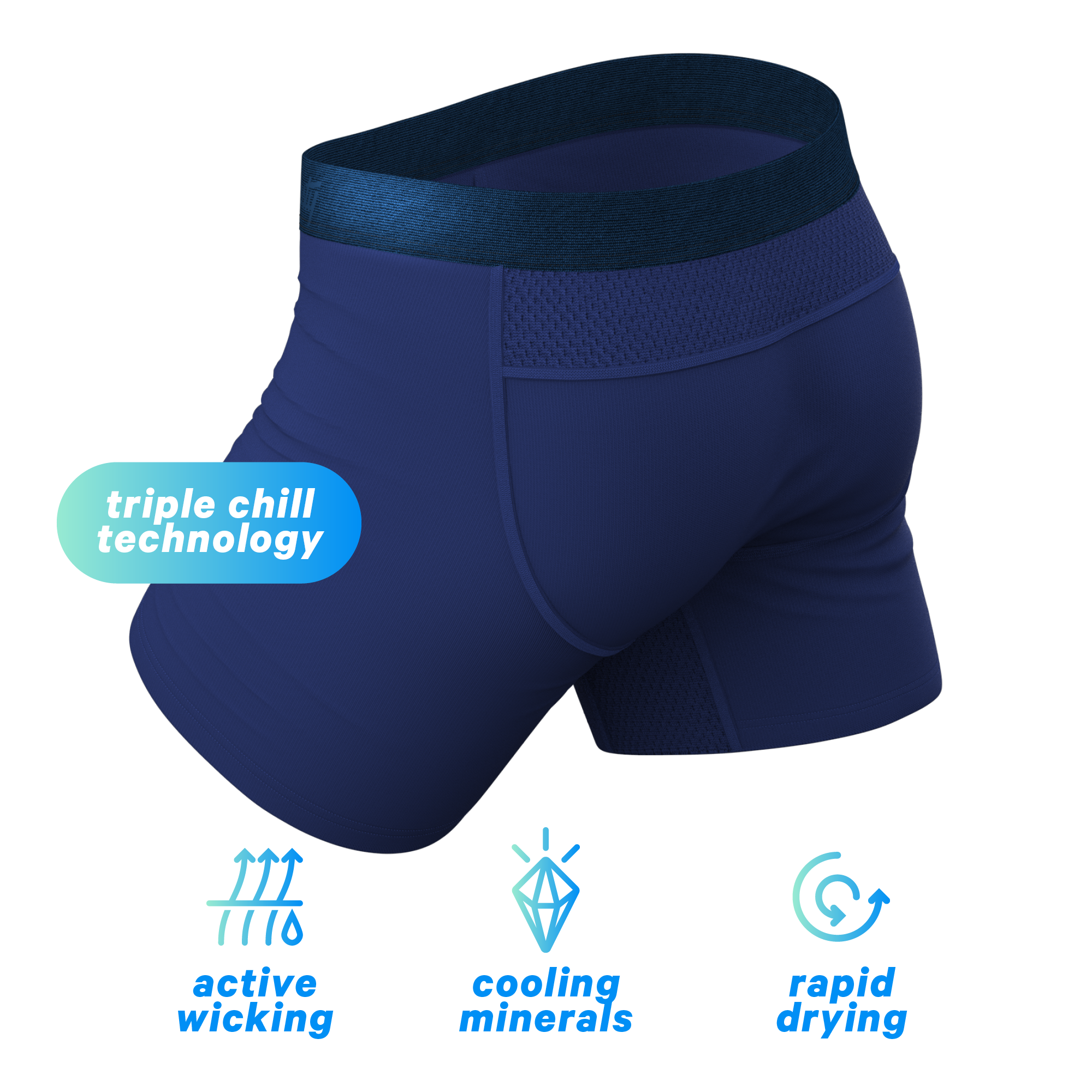 The Big Blue | Navy paradICE™ Cooling Ball Hammock® Underwear - Shinesty