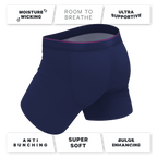 The Blueberry Pie | Red Tip Navy Ball Hammock® Pouch Underwear - Shinesty