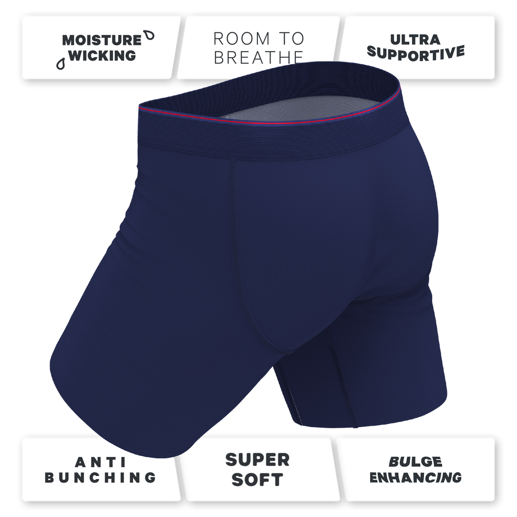 The Blueberry Pie | Red Tip Navy Ball Hammock® Boxer - Long Leg - Shinesty