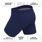 The Blueberry Pie | Red Tip Navy Ball Hammock® Boxer - Long Leg - Shinesty