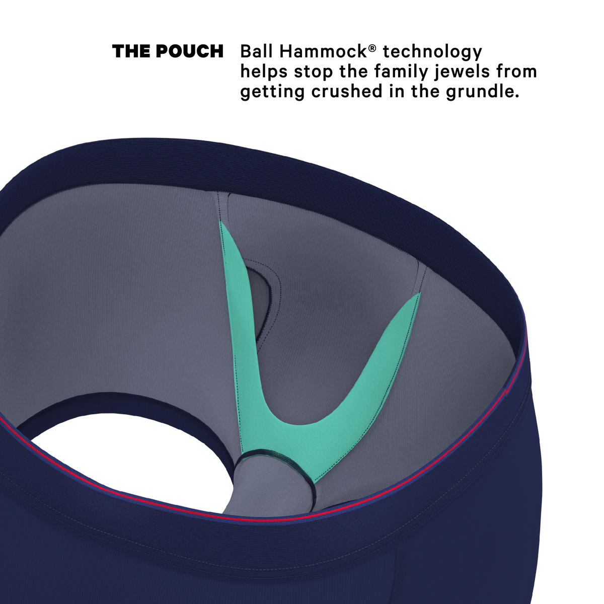 The Blueberry Pie | Red Tip Navy Ball Hammock® Pouch Trunks Underwear - Shinesty